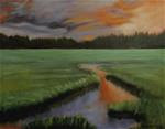 24 x 30 inch oil Evening on the Estuary - Posted on Thursday, March 26, 2015 by Linda Yurgensen