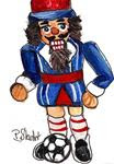 ACEO Nutcracker Painting Soccer Dude Red White Blue Xmas Art Penny StewArt - Posted on Monday, November 24, 2014 by Penny Lee StewArt