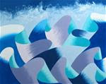 Mark Webster - Waves #2 - Abstract Geometric Ocean Landscape Oil Painting - Posted on Monday, April 6, 2015 by Mark Webster