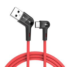 Blitzwolf® BW-AC1 3A 90°Right Angle USB A to Type-C Cable