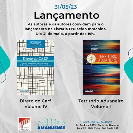 LANÇAMENTO DO LIVRO  - Diretito do CARF e Territór