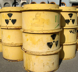 Radioactive waste barrels