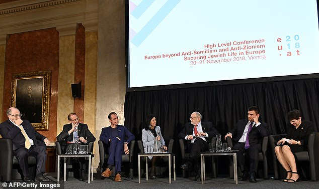 Academics and leaders gathered&nbsp; in Vienna earlier this year to discuss how an end to anti-Semitism can be brough about. Pictured here (left to right) are&nbsp;Ariel Muzicant, Vice-President of the European Jewish Congress, Heinz Fassmann, Federal Minister for Education, Science and Research, Mathias Doepfner, CEO Axel Springer SE, Danielle Spera, Director of the Jewish Museum Vienna, Kenneth Jacobson, Deputy National Director of the Anti-Defamation League, Pawlo Klimklin, Minister for Foreign Affairs of Ukraine and Dina Porat, Head of the Kantor Centre