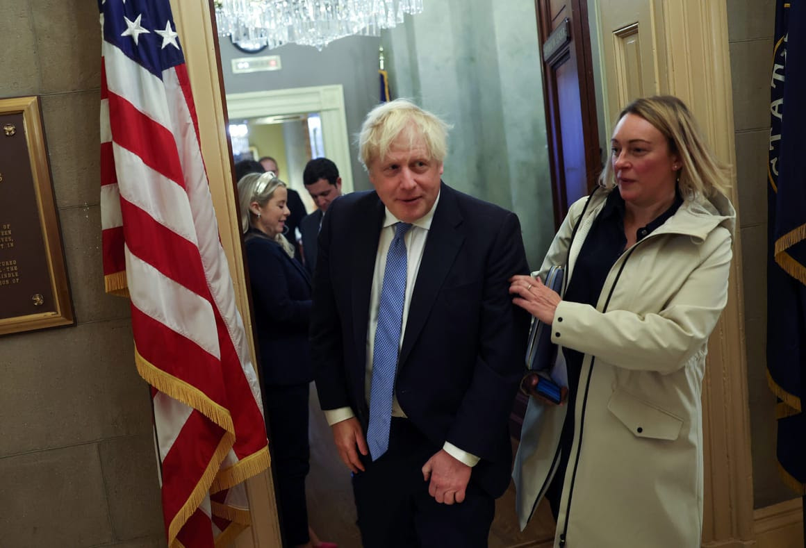 Former British Prime Minister Boris Johnson Meets With U.S. Lawmakers On Capitol Hill Regarding Continued Support For Ukraine