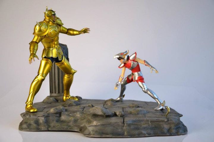 Promoção !! Lista de Cloth Myth (1.0 e EX) a Pronta Entrega: 31/03/2017 Cavaleiros+do+Zodiaco+Diorama+Seiya+de+Pegasus+versus+Aldebaran+de+Touro_01