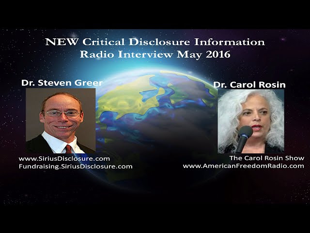 Dr. Steven Greer on Carol Rosin Show - NEW Critical Urgent Disclosure Information - May 2016  Sddefault