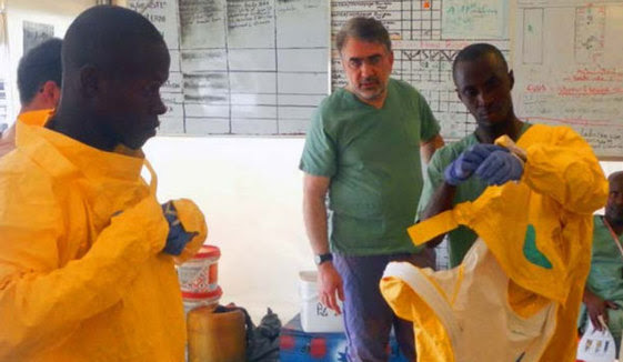USAID’s Fighting Ebola Grand Challenge team from Johns Hopkins University gained   user feedback on their redesigned personal protective suit and hood