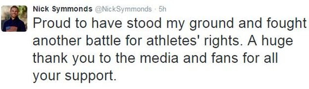 Nick Symmonds tweet