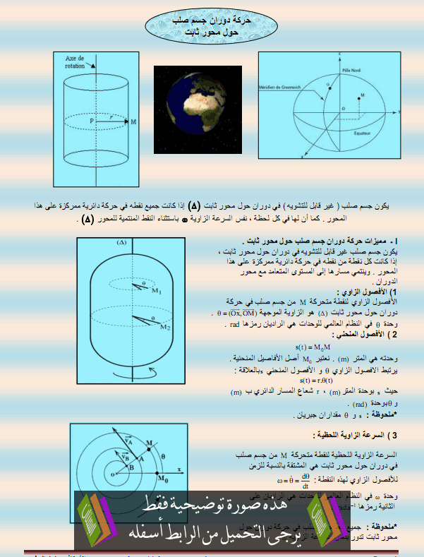 درس الفيزياء: حركة دوران جسم صلب حول محور ثابت – الثانية باكالوريا علوم فيزيائية Harakat-dawran-jism