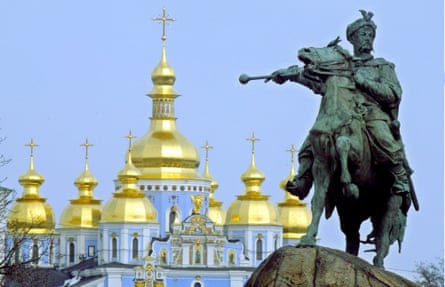 O statuie din Kiev a lui Bohdan Khmelnytskyi, un lider al cazacilor ucraineni din secolul al XVII-lea.