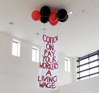 Living Wage Banner New Zealand. FIRST Union