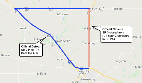 SR 3 closure