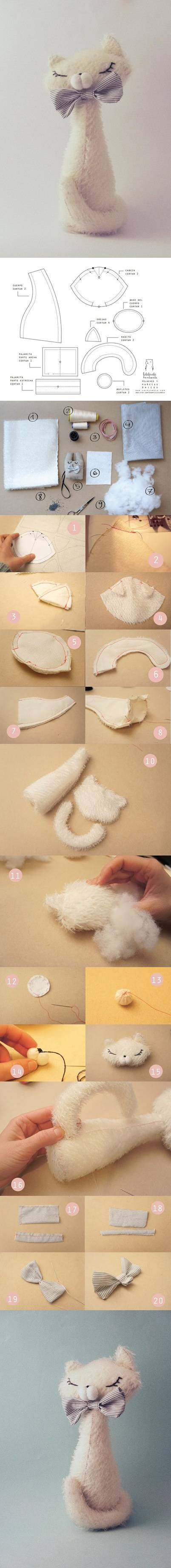 How to sew DIY elegant cat step by step tutorial instructions How to sew DIY elegant cat step by step tutorial instructions