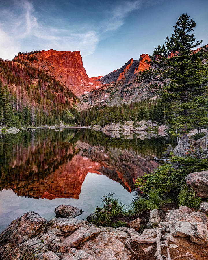 Dream Lake Reflections of Hallett Peak Estes Park Colorado Photograph