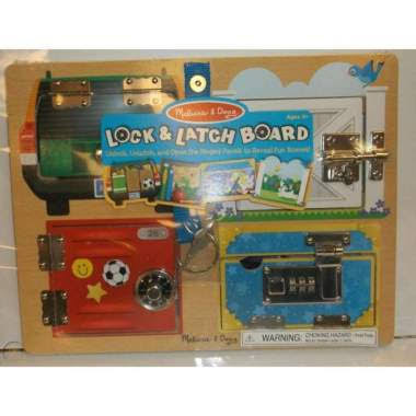 Melissa & Doug Mainan Edukasi Locks Latches Board Kayu MD-9540
