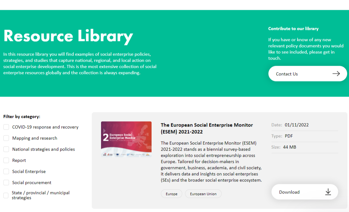 SEWF Resource Library screenshot