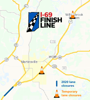 SR 37 lane closure map
