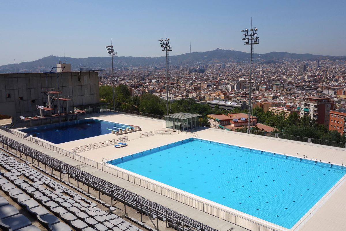 The Olympic swimming pool on Montjuic, in Barcelona.