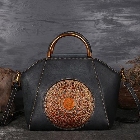 Vintage Embossed Luxury Genuine Leather Bag