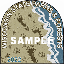 A graphic of the winning design for the Wisconsin DNR's 2022 parks sticker. 