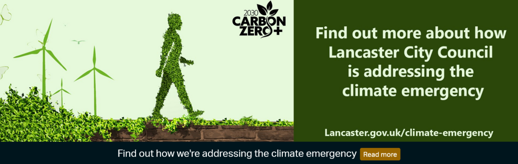 Climate Emergency banner on Lancaster City Council homepage