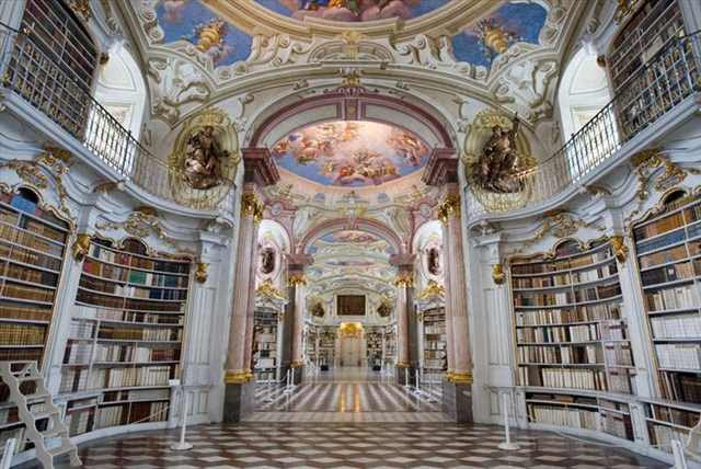 This is probably the Most Beautiful Library in the World...    The World's Largest Monastic Library  The Admont Abbey in Admont, Austria contains the world's largest monastic library, as well as the largest scientific collection. The Abbey was founded by  D055131a-9d02-4463-bf94-c6ca362c7c5f