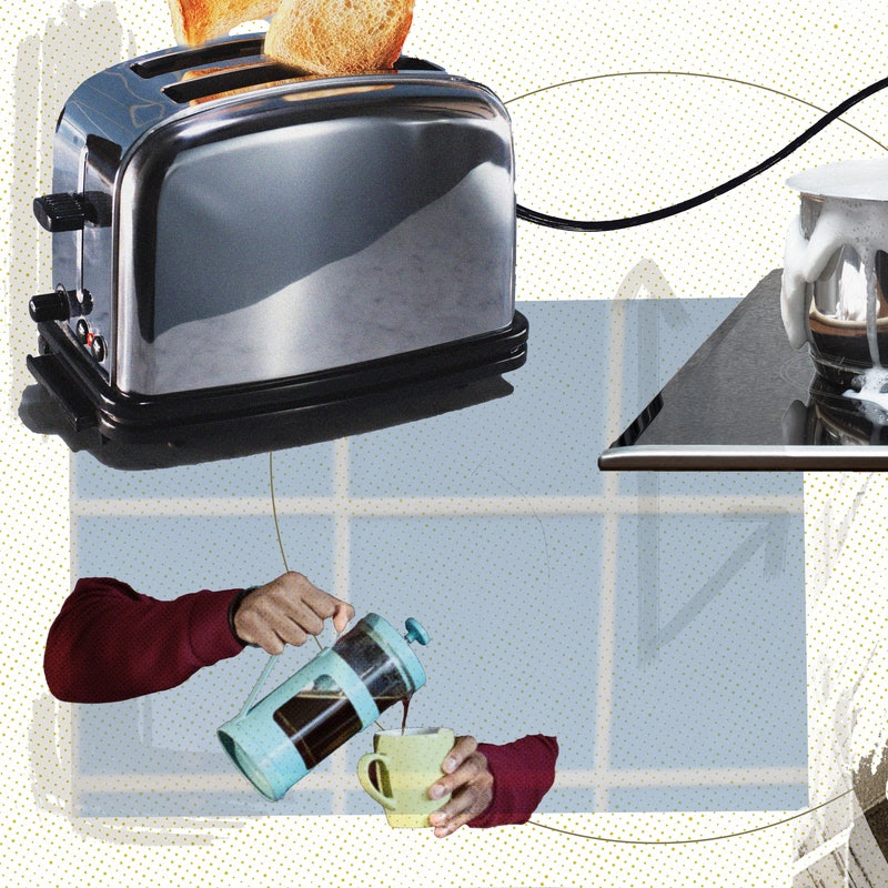 When cleaning your kitchen, don't forget to scrub the appliances.