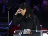 Vanessa Bryant speaks during a celebration of life for her husband Kobe Bryant and daughter Gianna Monday, Feb. 24, 2020, in Los Angeles. (AP Photo/Marcio Jose Sanchez)