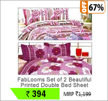 FabLooms Set of 2 Beautiful Printed Double Bed Sheet