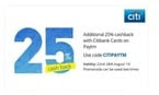  Additional 25% CashBack Offer on Maximum cash back Rs. 75/- ( Valid for citibank users)
