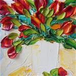 Red Tulips on White - Posted on Sunday, April 5, 2015 by Jan Ironside