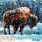 Buffalo in Snow - Posted on Wednesday, November 26, 2014 by Christine Karron