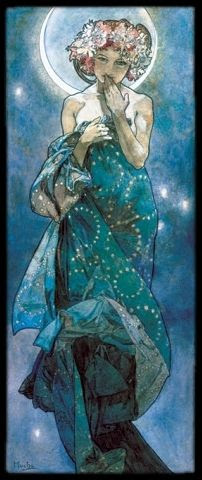 Image result for mucha the moon and libra