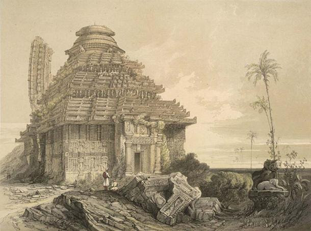 1847 depiction of the Konark Sun Temple.