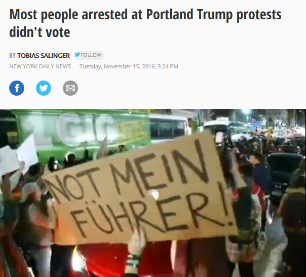 Daily News: Most people arrested at Portland anti-Trump protests didn’t vote, report says