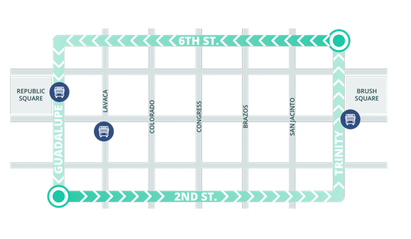 The Ridescout route will run through the downtown.
