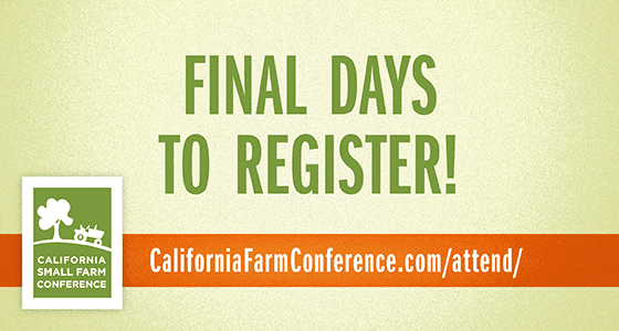 Final Days to Register for the Conference in Sacramento