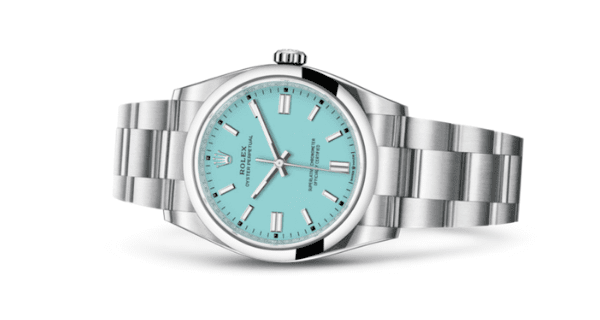 Rolex Oyster Perpetual 34 Turquoise Blue Dial