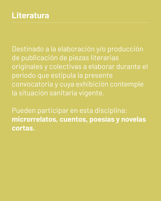 Convocatoria a participar del Programa de Apoyo a la Realización Artística y Cultural