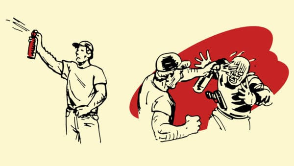 hornet spray improvised weapon self-defense illustration
