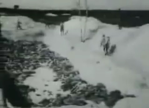 Corpse pit in the region of                             Bergen-Belsen (13min. 30sec.)