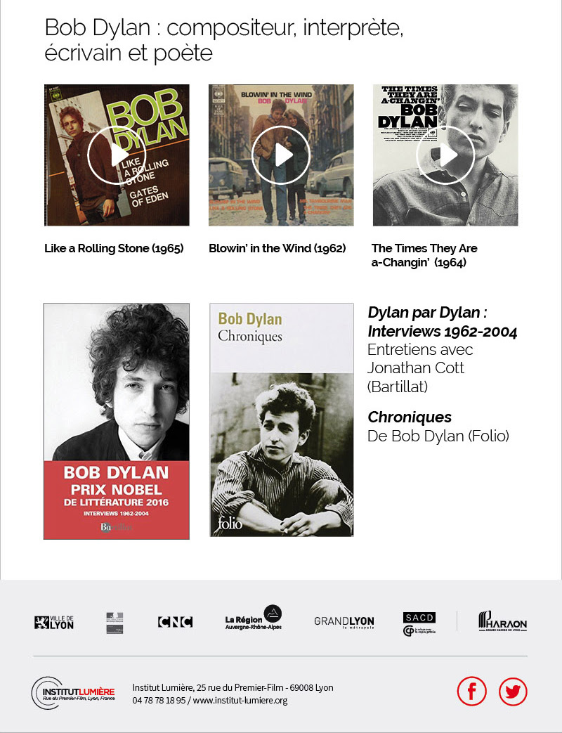 Soirée Bob Dylan à l'Institut Lumière en présence de Melvil Poupaud et Thierry Frémaux 
