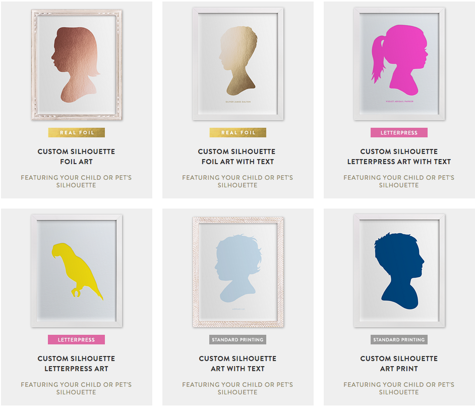 New Custom Silhouette Art Prints from Minted!
