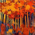 Abstract Mixed Media Landscape Tree Art Painting "Autumn Daze" by Colorado Mixed Media Abstract Arti - Posted on Thursday, January 1, 2015 by Carol Nelson