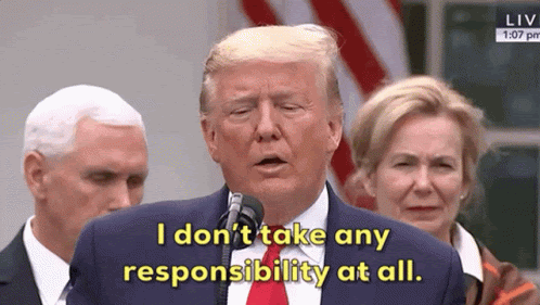 Donald Trump Responsibility GIF - DonaldTrump Responsibility
      IDontTakeAnyResponsibilityAtAll GIFs
