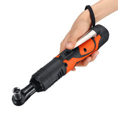 18V 60Nm LED Cordless Electric Ratchet Wrench 3/8 Inch Chuck Right Angle Wrench Tool W/ 1 or 2 Li-ion Battery