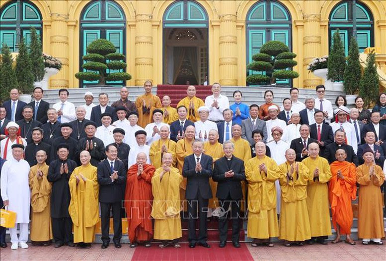 Chủ tịch nước Tô Lâm: Các tổ chức tôn giáo luôn đồng lòng vì sự phát triển chung của đất nước- Ảnh 5.
