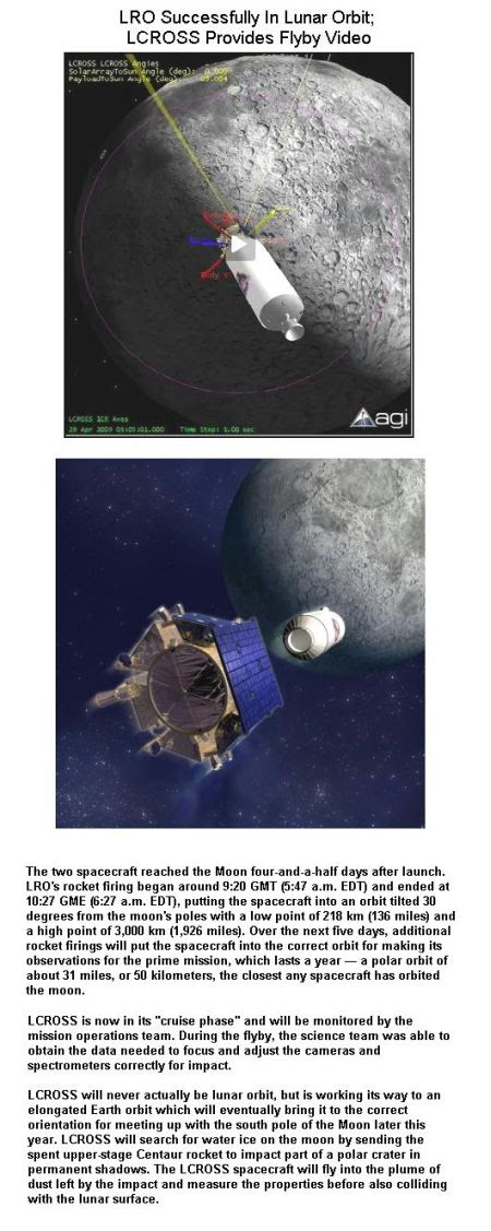 Fig 4 LRO & LCROSS in Lunar Orbits