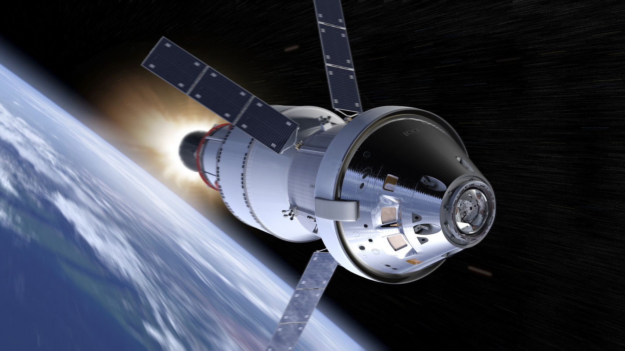 La cápsula Orión en una imagen artística, realizará su primera prueba en junio, si no se suceden más demoras (NASA)