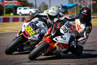 Nicholas Grobler (Adrenalin Powersport Yamaha R1) took the opening Bridgestone Thunderbike race from Lance Isaacs (Supabets BMW S1000RR)